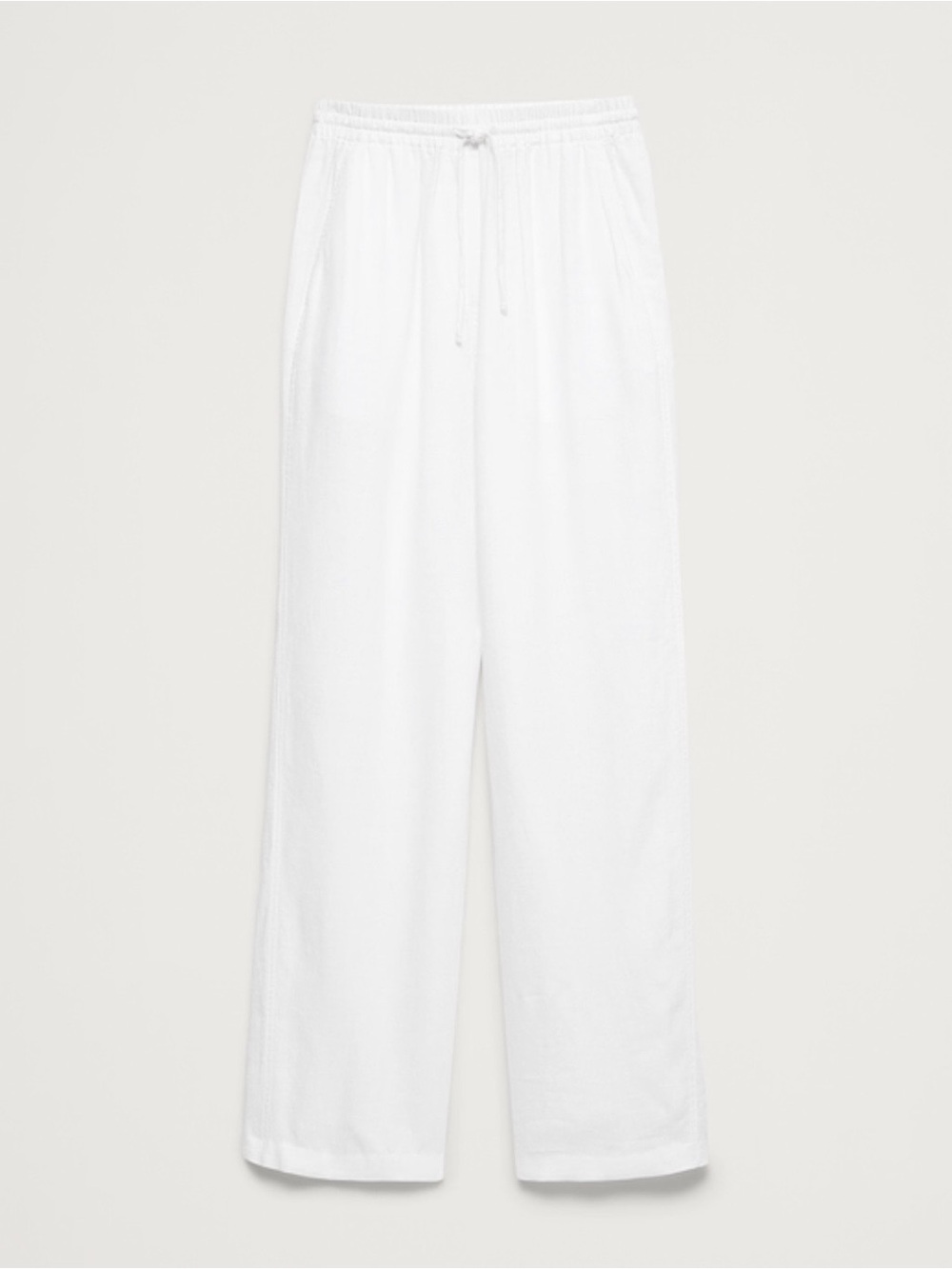 Banana Republic White Straight Leg Drawstring Pants - Picture 2 of 9